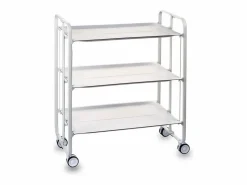 Don Hierro - Carrito auxiliar plegable BAUHAUS con ruedas – 3 niveles y 3 posiciones- Blanco Online