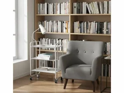 Don Hierro - Carrito auxiliar plegable BAUHAUS con ruedas – 3 niveles y 3 posiciones- Blanco Online