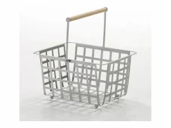 Don Hierro - Cesta metálica de ordenación con asa, tamaño semi grande, multifuncional y decorativa, ZESTA- Gris New