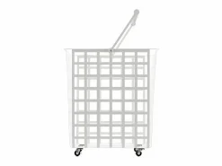 - Cesta metálica de almacenaje y decorativa, con ruedas y asa de madera, tamaño grande, ZESTA-^Don Hierro Hot