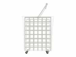 - Cesta metálica de almacenaje y decorativa, con ruedas y asa de madera, tamaño grande, ZESTA-^Don Hierro Hot