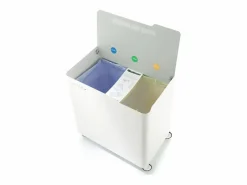 Don Hierro Cubo De Basura Para Cocina|- Cubo de basura reciclaje ECOBOX, con ruedas y cierre suave, 60 litros-
