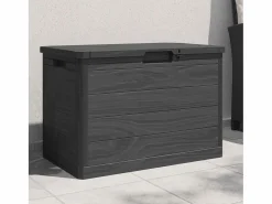 Garden Furniture Dorian Baúl para cojines polipropileno gris antracita 77,5x44,5x53 cm Marru00f3n New