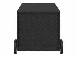 Garden Furniture Dorian Caja de almacenaje jardín con ruedas ratán sintético 190L Negro Sale