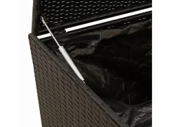 Garden Furniture Dorian Caja de almacenaje jardín con ruedas ratán sintético 190L Negro Sale