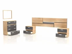 duehome Dormitorio Completo|Dormitorio Ataneq Pure 4C Cambria - Grafito