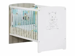 Mueble De Bebé|Dormitorio dúo cama y cambiador en madera blanca