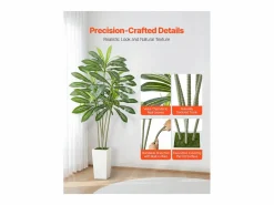 Dracaena Artificial SucceBuy, 1,8 m, Planta Artificial Tropical en Maceta Blanca, Falso Árbol Tropical, Planta Falsa Hojas Polietileno para Salón Verde Online