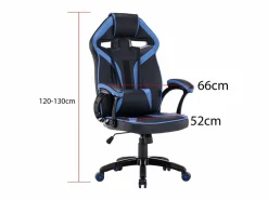 TOPESHOP DREFT - Sillón gamer de estilo moderno para dormitorio de adolescente - 120-130x66x67 - y rojo Negro Hot