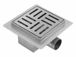 Drenaje Lineal Cross 120X120 Brush Steel^Rea Discount