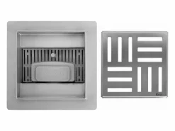 Drenaje Lineal Cross 120X120 Brush Steel^Rea Discount