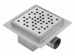 Rea Cañería|Drenaje Lineal Dots 120X120 Brush Steel