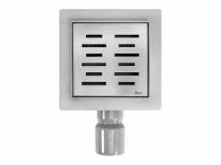 Rea Drenaje Lineal Line 120X120 Brush Steel Plateado Outlet
