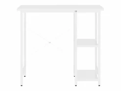 Garden Furniture Drenin Escritorio para ordenador de MDF y metal 80x40x72 cm Blanco Clearance