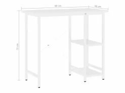 Garden Furniture Drenin Escritorio para ordenador de MDF y metal 80x40x72 cm Blanco Clearance