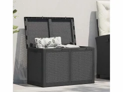 Garden Furniture Baúl De Jardín|Drumkeeran Caja de almacenaje para jardín 180 L PP ratán negra