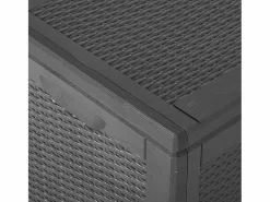 Garden Furniture Baúl De Jardín|Drumkeeran Caja de almacenaje para jardín 180 L PP ratán negra