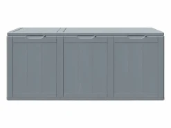 Garden Furniture Drumkeeran Caja de almacenaje para jardín 270 L PP aspecto madera Gris New