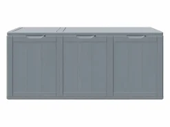 Garden Furniture Drumkeeran Caja de almacenaje para jardín 270 L PP aspecto madera Gris New