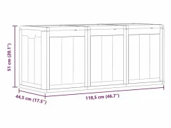 Garden Furniture Drumkeeran Caja de almacenaje para jardín 270 L PP aspecto madera Gris New