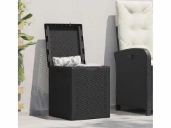 Garden Furniture Drumkeeran Caja de almacenaje para jardín 90L PP negra ratán Negro Clearance