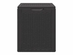 Garden Furniture Drumkeeran Caja de almacenaje para jardín 90L PP negra ratán Negro Clearance