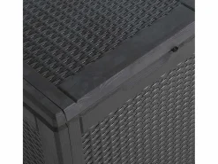 Garden Furniture Drumkeeran Caja de almacenaje para jardín 90L PP negra ratán Negro Clearance