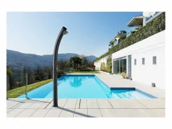 POOLEX Energía Solar|Ducha Solar Exterior Jolly 25L Formidra 233x15x16.5cm- Aluminio - Lavapies, Cabezal y Mezclador - - Violeta