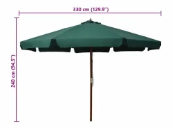 Garden Furniture Sombrilla|Eastvale Sombrilla de jardín con palo de madera verde 330 cm