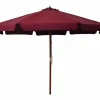Eastvale Sombrilla de jardín con palo de madera color burdeos 330 cm^Garden Furniture Sale