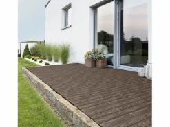 ML-DESIGN Terraza|ECD Germany Baldosas para exterior de WPC marrón oscuro 30x30cm efecto madera 22 Piezas para 2m² con sistema clic, losas para terraza, balcón o patio