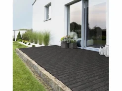ML-DESIGN ECD Germany Baldosas para exterior de WPC antracita 30x30cm efecto madera 22 piezas para 2m² con sistema clic, losas para terraza, balcón o patio Gris antracita Hot
