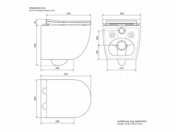 ECD Germany Inodoro suspendido sin borde de cerámica , revestimiento Nano, inodoro suspendido de pared de 52 cm de largo, con asiento Softclose^LuxeBath Outlet