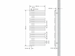 Radiador de baño Calentador de Toallas Radiador 400 x 800 mm Antracita Recto con conexión Central Radiador Secadora Incl. Termostato con paso universal^ECD Germany Hot
