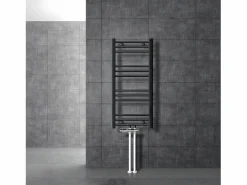 ECD Germany Toallero Eléctrico|Radiador de baño Calentador de Toallas Radiador 400 x 800 mm Antracita Recto con conexión Central Radiador Secadora Incl. Termostato con paso al suelo