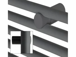 ECD Germany Toallero Eléctrico|Radiador de baño Calentador de Toallas Radiador 400 x 800 mm Antracita Recto con conexión Central Radiador Secadora Incl. Termostato con paso al suelo