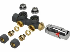 ECD Germany Toallero Eléctrico|Radiador de baño Calentador de Toallas Radiador 400 x 800 mm Antracita Recto con conexión Central Radiador Secadora Incl. Termostato con paso al suelo