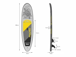Tabla hinchable de paddle surf SUP Maona 308 x 78 x 10 cm de PVC hasta 120kg con bomba de aire, bolsa de transporte y accesorios^ECD Germany Online