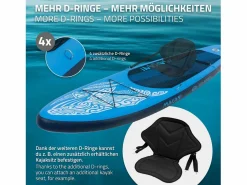 ECD Germany Tabla hinchable de paddle surf SUP Makani 320 x 80 x 15 cm de PVC hasta 120kg con bomba de aire, bolsa de transporte y accesorios Azul Sale