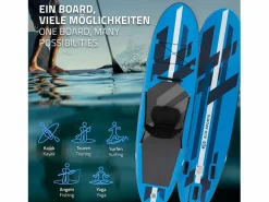Tabla hinchable de paddle surf SUP 320x82x15 cm PVC hasta 120kg con asiento de kayak, bomba de aire, bolsa de transporte y accesorios^ECD Germany Clearance