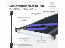 Tabla hinchable de paddle surf SUP 320x82x15cm PVC hasta 120kg con asiento de kayak, bomba de aire, bolsa de transporte y accesorios^ECD Germany Online
