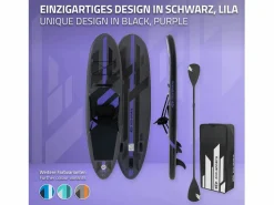 Tabla hinchable de paddle surf SUP 320x82x15cm PVC hasta 120kg con asiento de kayak, bomba de aire, bolsa de transporte y accesorios^ECD Germany Online