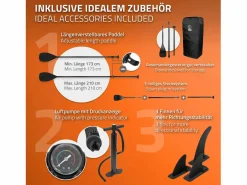 ECD Germany Deportes Náuticos|Tabla hinchable de paddle surf SUP Makani 320 x 80 x 15 cm de PVC hasta 120kg con bomba de aire, bolsa de transporte y accesorios