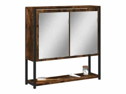 Garden Furniture Columna De Baño|Edmondo Armario con espejo baño madera roble ahumado 60x16x60 cm