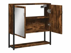 Garden Furniture Columna De Baño|Edmondo Armario con espejo baño madera roble ahumado 60x16x60 cm