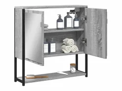 Edmondo Armario con espejo de baño madera Sonoma 60x16x60 cm^Garden Furniture Hot