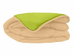 Les Tendances Edredón cálido de microfibra 400 gr/m2 CALGARY Anis + Nude 200x200cm Verde / Topo Discount