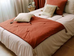ENJOY HOME Edredón Panama con borlas de yute Terracota Discount