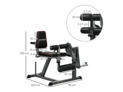 Aparato De Musculación|Ejercitador de piernas ajustable con carga de peso, acero, (100x90x105 cm)