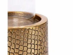 Bazar Bizar Portavelas Y Vela|El Portavelas Croco Con Cristal - Latón - L